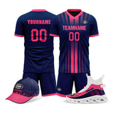 Custom Blue Pink Jersey MaxSoul Shoes and Hat Combo Offer Personalized Combo ZH-D020234-1